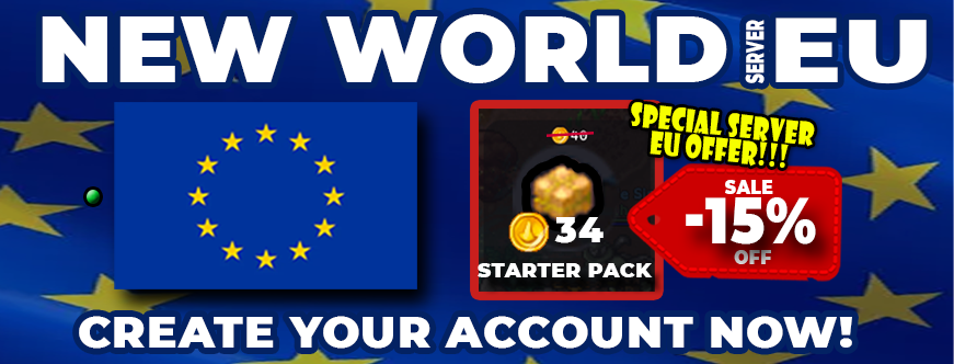 ¡Nuevo servidor de juego en Europa ya en línea con descuento en Starterpack!